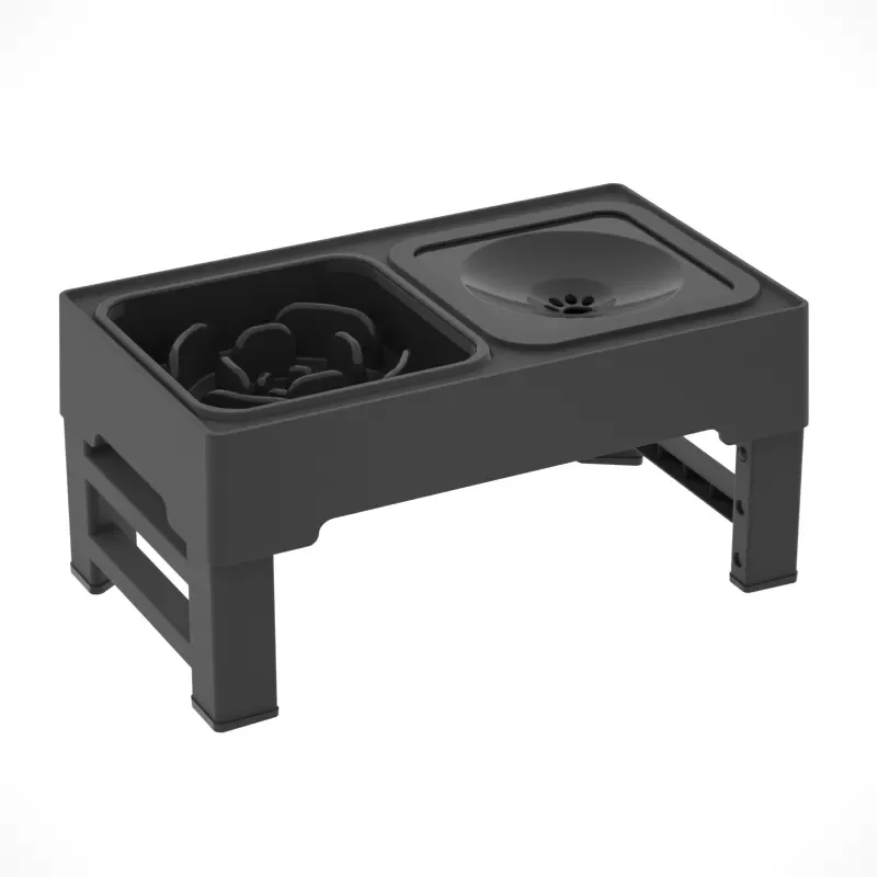 Pet stainless steel folding multifunctional food bowl for cats and dogs feeding water lifting floating bowl
