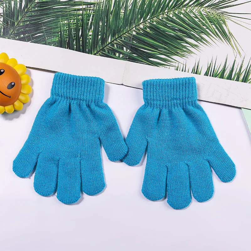 Wholesales Boys Girls Ski Cycling Travel Warm Gloves Toddler Kids Baby Winter Knitted Acrylic Gloves