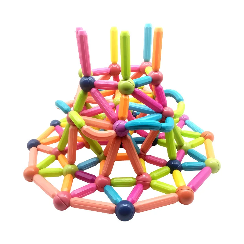 130 pcs 3800 Gauss Magnet high quality Montessori baby safety Blocks Building Set Magnetic Balls&Rods STEM Colorful Magnetic toy