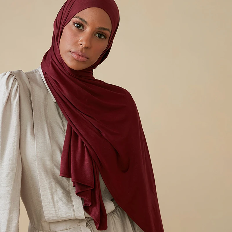 Best-seller plain jersey hijab Arabic Malaysia popular jersey scarf  headwrap gift hijab for mother in law hijab shawls