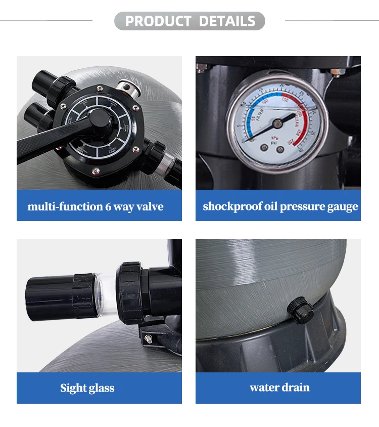 Vigor Manufacturer Supply Customized Color Top Mounted Muliport Valve Six Position Valve For Swimming Pool Sand Filter