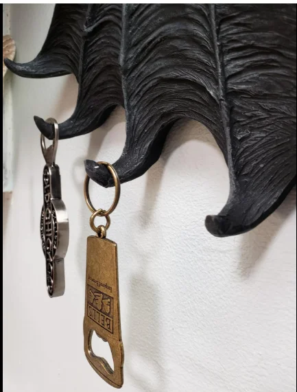Black Vampire Bat Key Holder Wall Sculpture