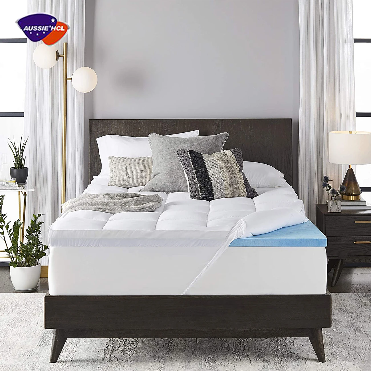 The best factory twin queen king double gel memory topper AUSSIE roll sleeping well full inch mattress