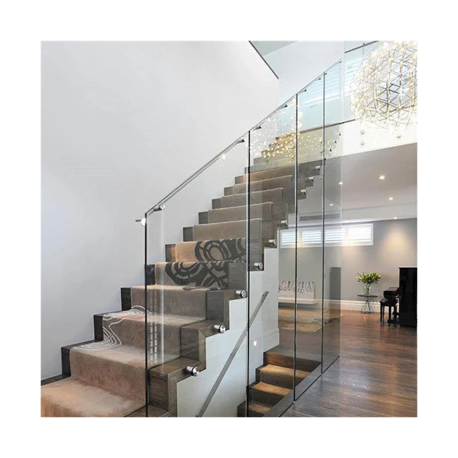 Prima Factory Price Ultra Clear Glass Tempered Glass Railing Apartment Railing  Mart Railing