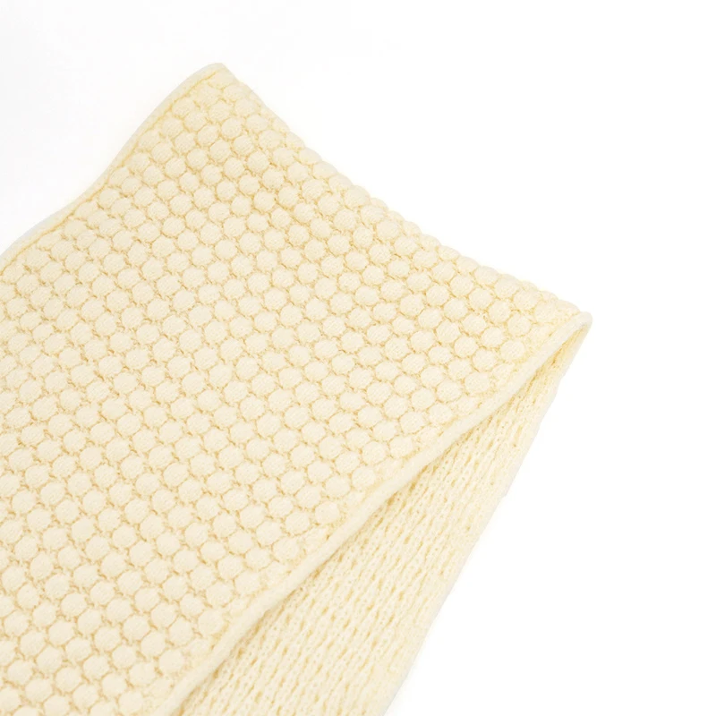 Wholesale Fashion Girls Warm Cozy Wrap Neck Solid Colors Thick Pearl Scarves Knitted Winter Scarf