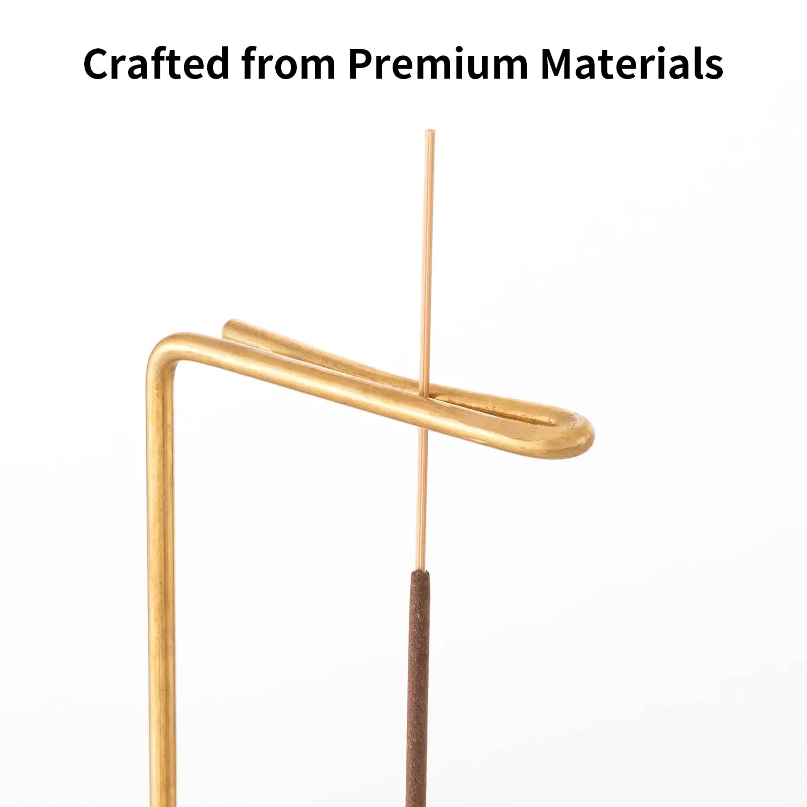 Brass Incense Burner Holder for Home and Office Decor, Modern Incense-Stick Holder,Incense Holder with Walnut Base,