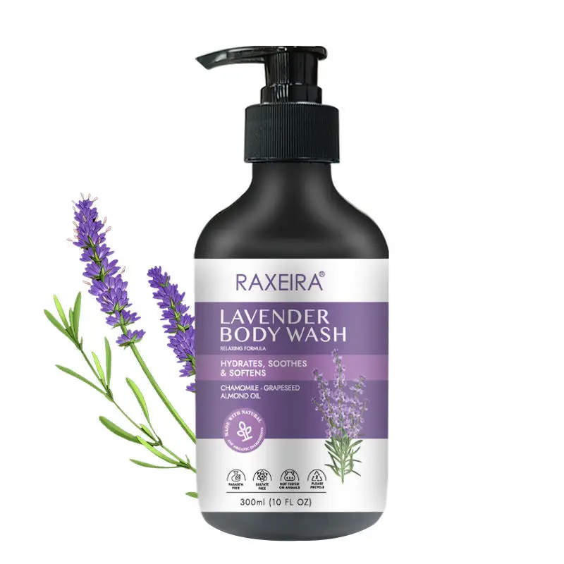 Organic lavender body wash cleansing body wash liquid soap lavender whitening body wash