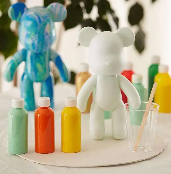 60ML 27 Colors Fluid Bear Paint Kids DIY Liquid Pigment Dye Fashion Violent Bear Acrylic Paint Plaster Painting Art Drawing