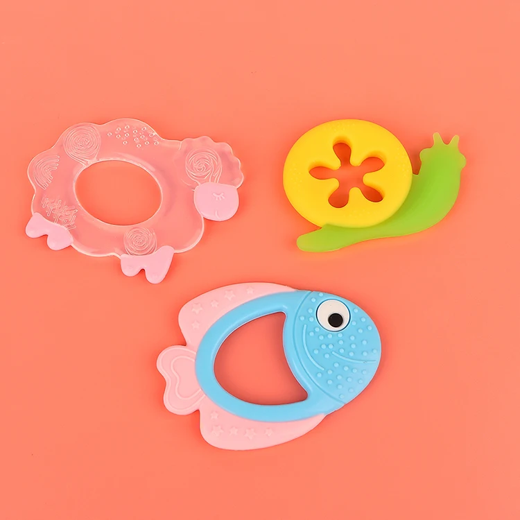 Hot Animals Shape Bpa Free Baby Silicone Soothing Teether Silicone Teething Rings Molar Infant Toys Silicone Baby Teether Set