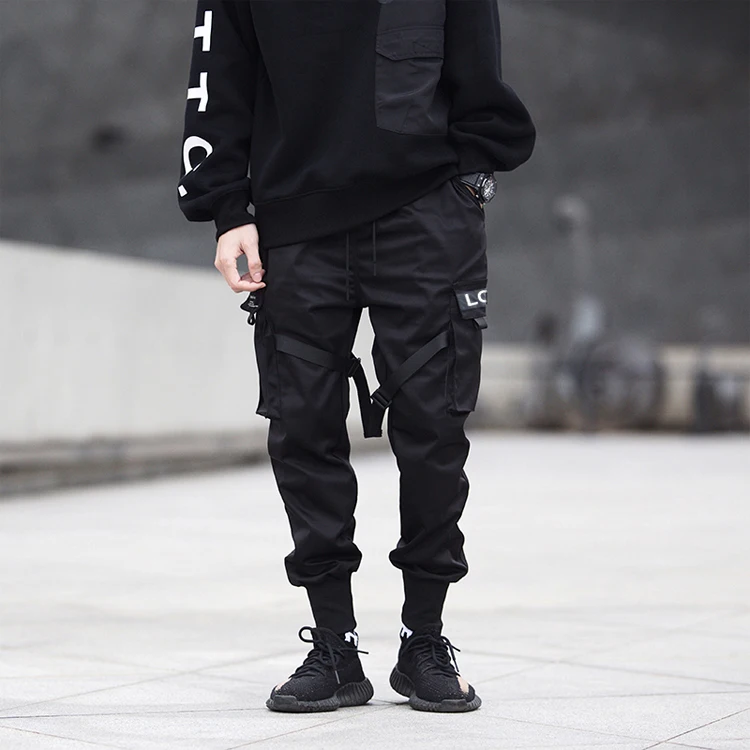 Free Sample Men Multi-pocket Harem Hip Pop Pants Trousers Streetwear Sweatpants Male Casual New Fashion Cargo Pants Men