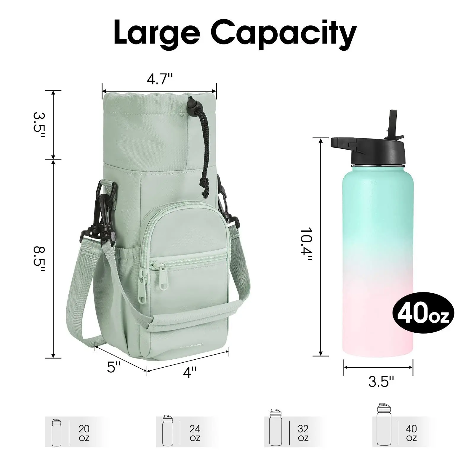 Wholesale Drawstring water bottle bag Insulated Water Bottle Carrier Sling Bag Portable Tote Bag With Water Bottle Holder