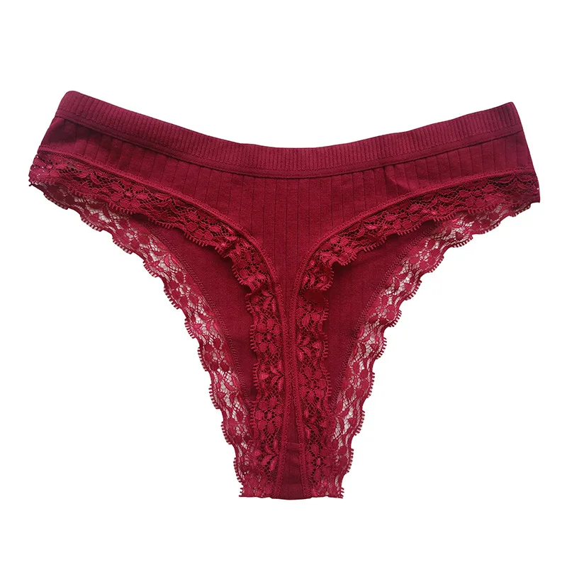 Sexy lace string and cotton thong underwear girls sexy lace underwear