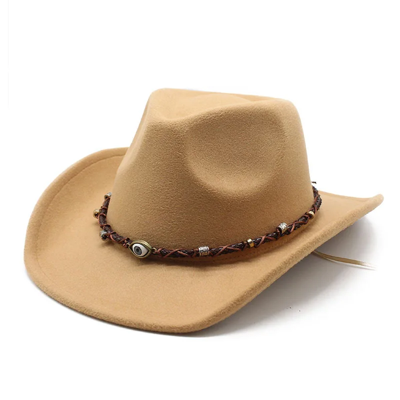 Western cowboy hat classic retro wide brimmed top hat