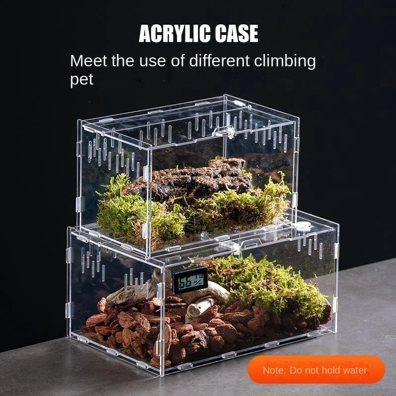 High Quality  Acrylic Reptiles Incubation Box Terrarium Cage For Frog Spider Insect  Reptiles Accessories Display Cases