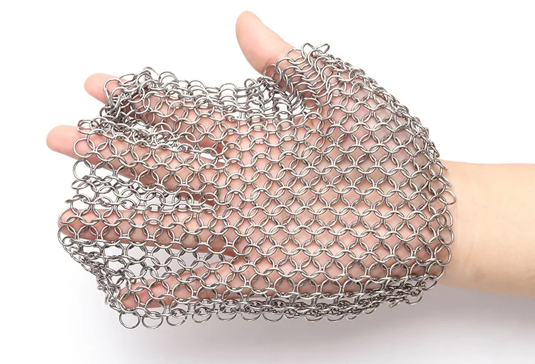 316 л чугунный очиститель из пищевой нержавеющей стали скребок chainmail используется для