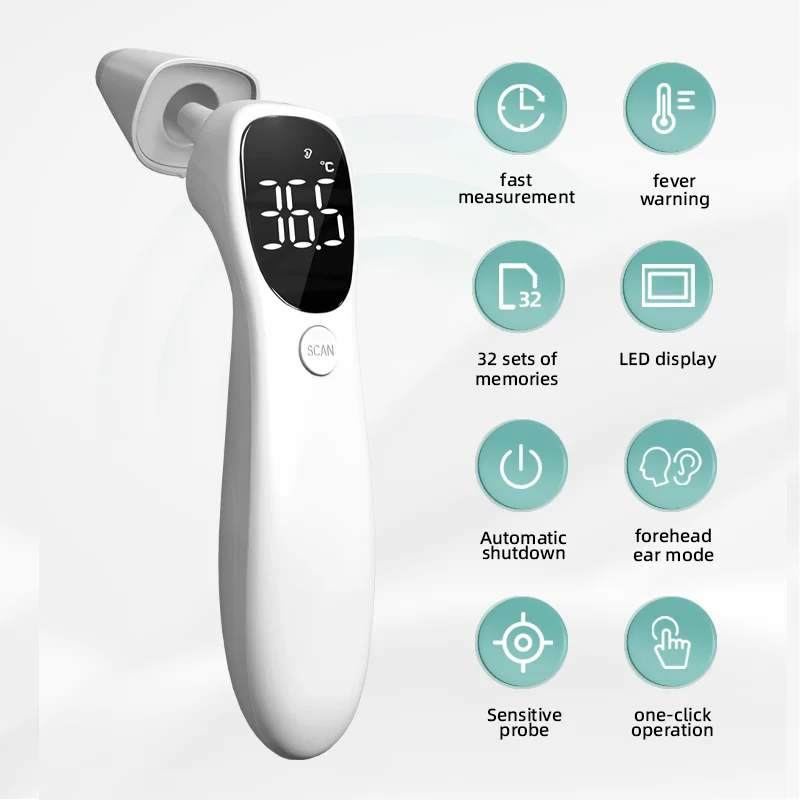 NonTouch Forehead Thermometer for Adults and Kids Sensitive Sensors Large LED Digits Quiet Vibration Thermometers
