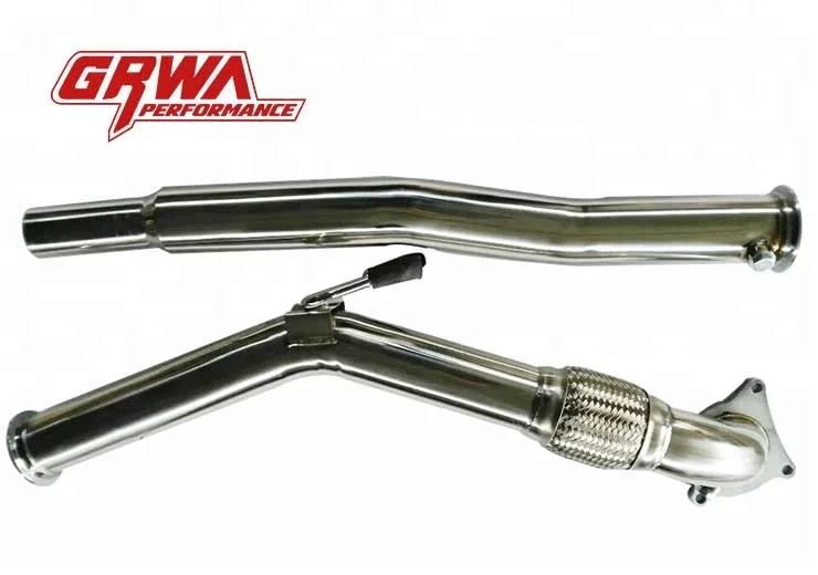 High quality parts GRWA Polished Exhaust  Downpipe for VW Golf  MK5/MK6