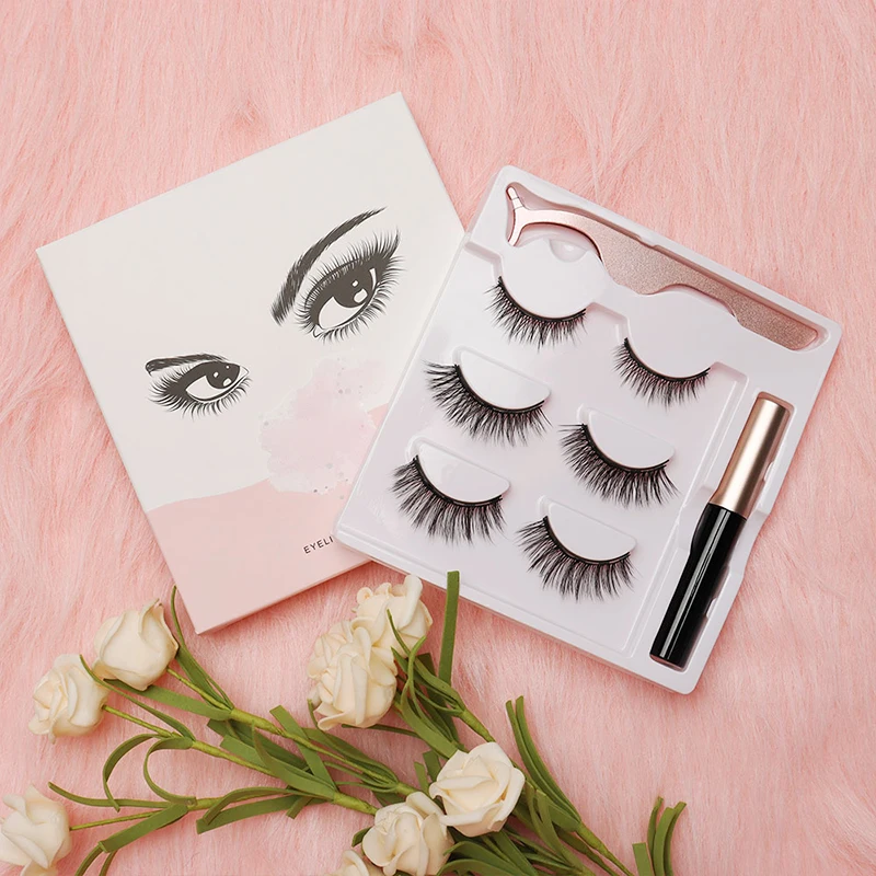 5pcs 3pcs Strong Magnet Eyelashes And New Thinner Brushes No Glue Magnetic Eyeliner Manufacturer 3d Faux Magnetic Eyelashes