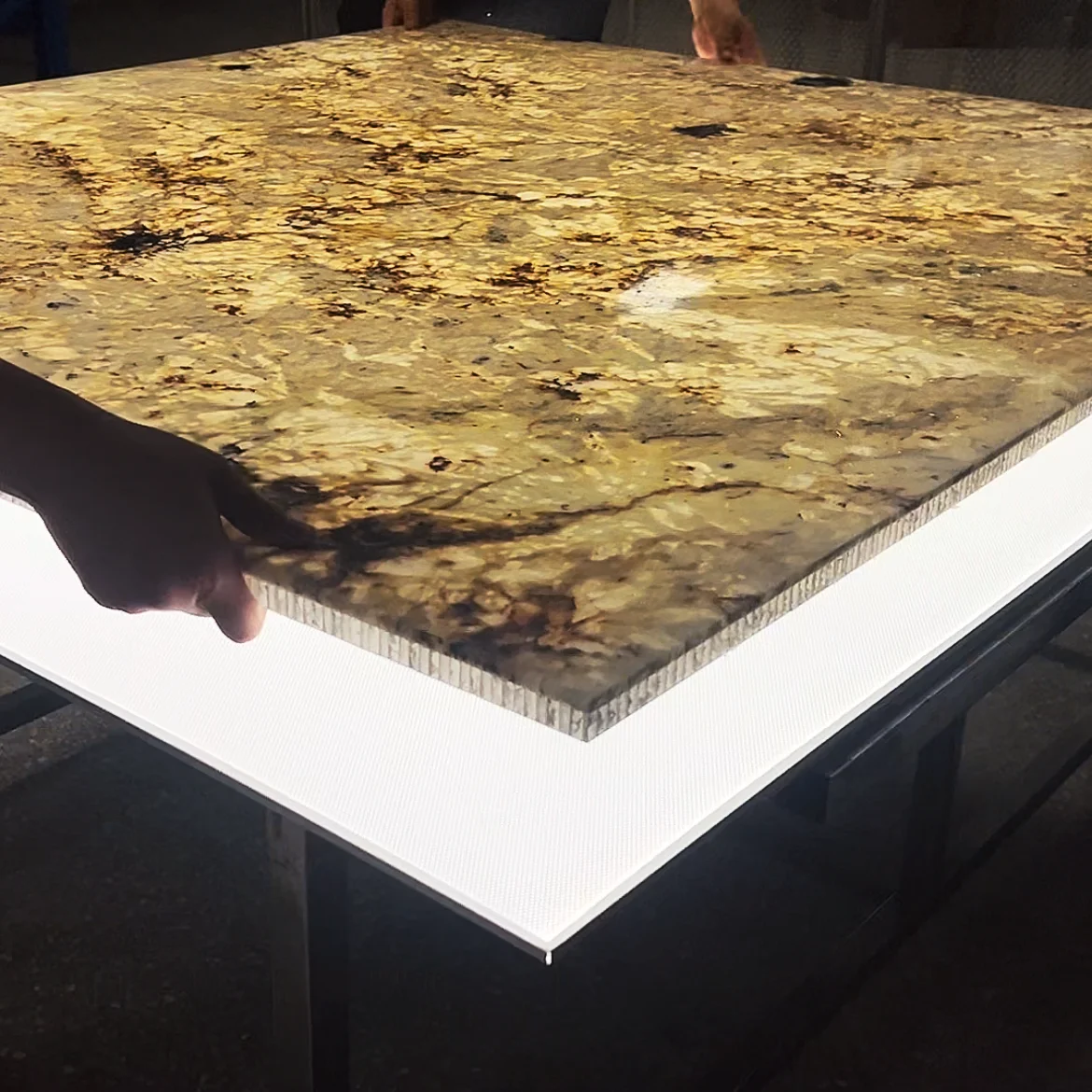 Custom Illuminated LED Panel Backlit PMMA Edgelit Panel onyx led backlighting Marble Stone lit lgp acrylic panel