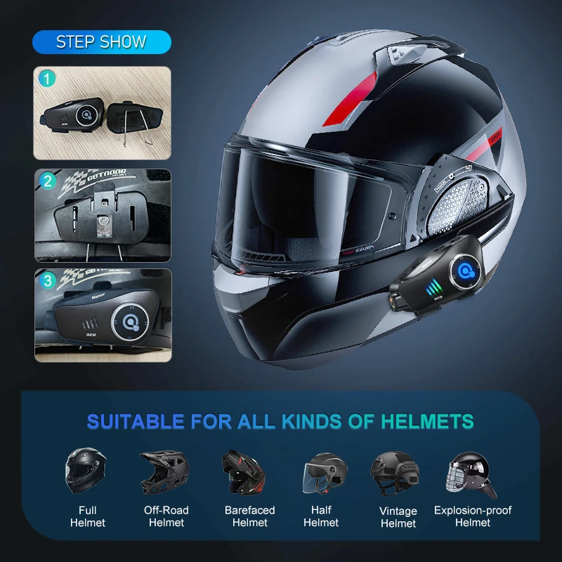 Latest Model Q28 Motorcycle Helmet Dashcam with APP Headset JL 5.3 High Definition Video Camera for Mountain Biking
