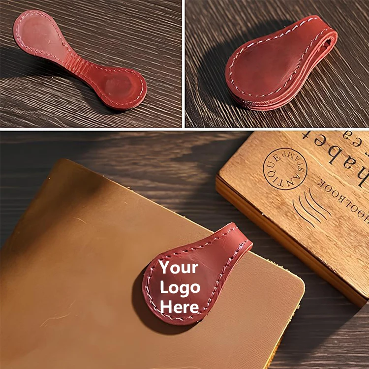 Most Popular Blank Bookmarks Clip Custom Design Laser Logo Custom Pu Leather Magnetic Bookmarks For Book