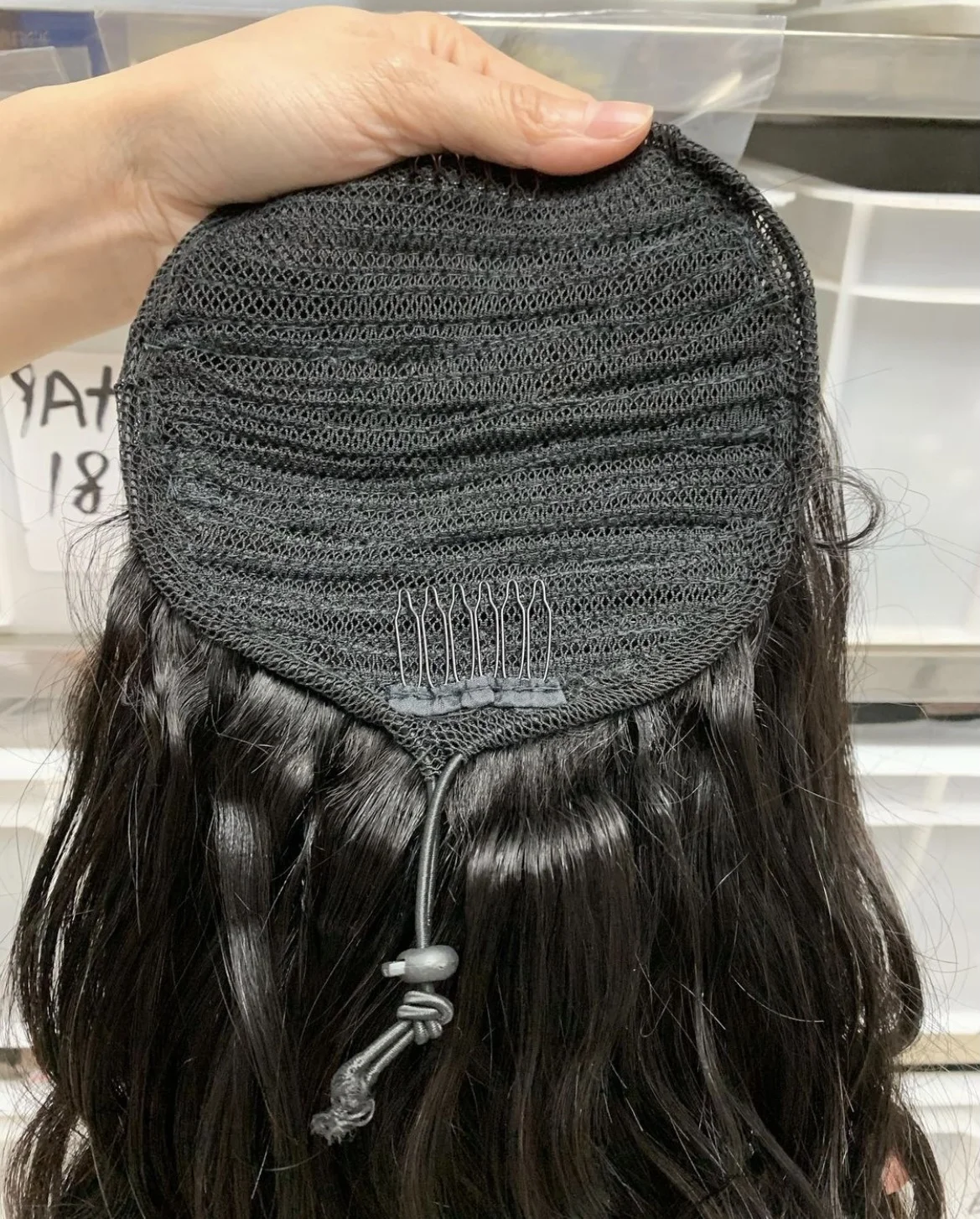 wholesale 100% brazilian indian virgin   hair extension body wave clip In and dstring ponytail for black women