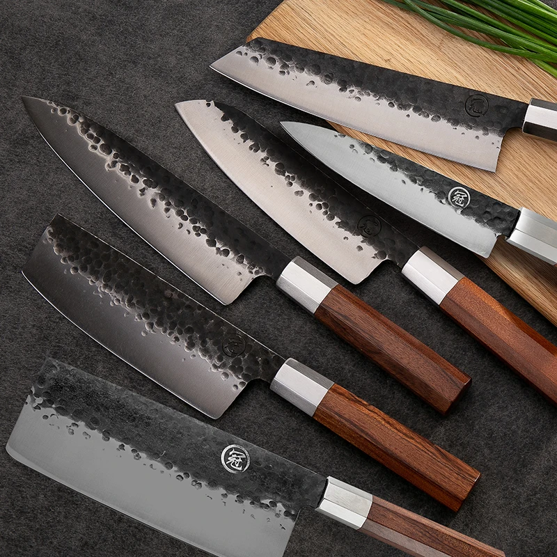 Оптовая продажа профессиональные японские кухонные ножи ручной работы Grandsharp 4Cr13 поварской нож из нержавеющей стали режущие инструменты для