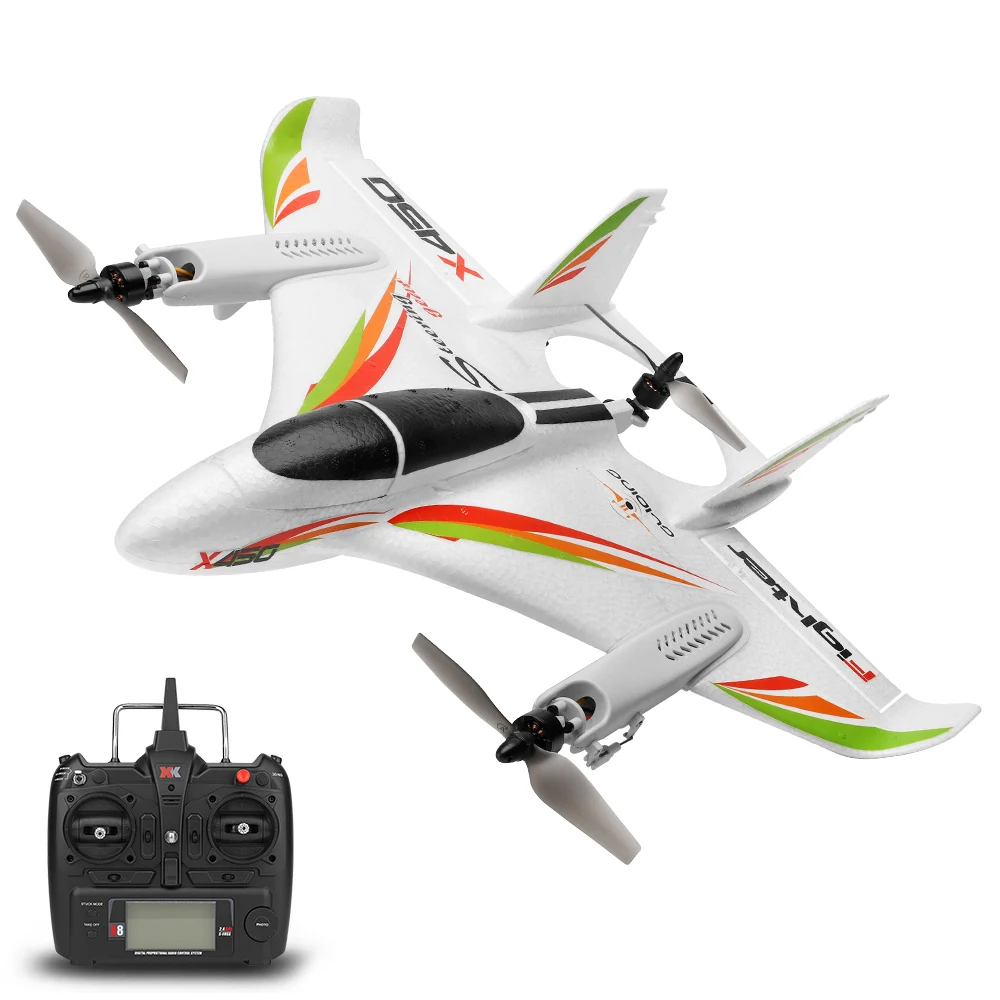 2023 New WLtoys XK X450 RC Airplane 2.4G 6CH 3D/6G Brushless Vertical Takeoff LED R/C Glider Fixed Wing RC Aircraft RTF RC Toys