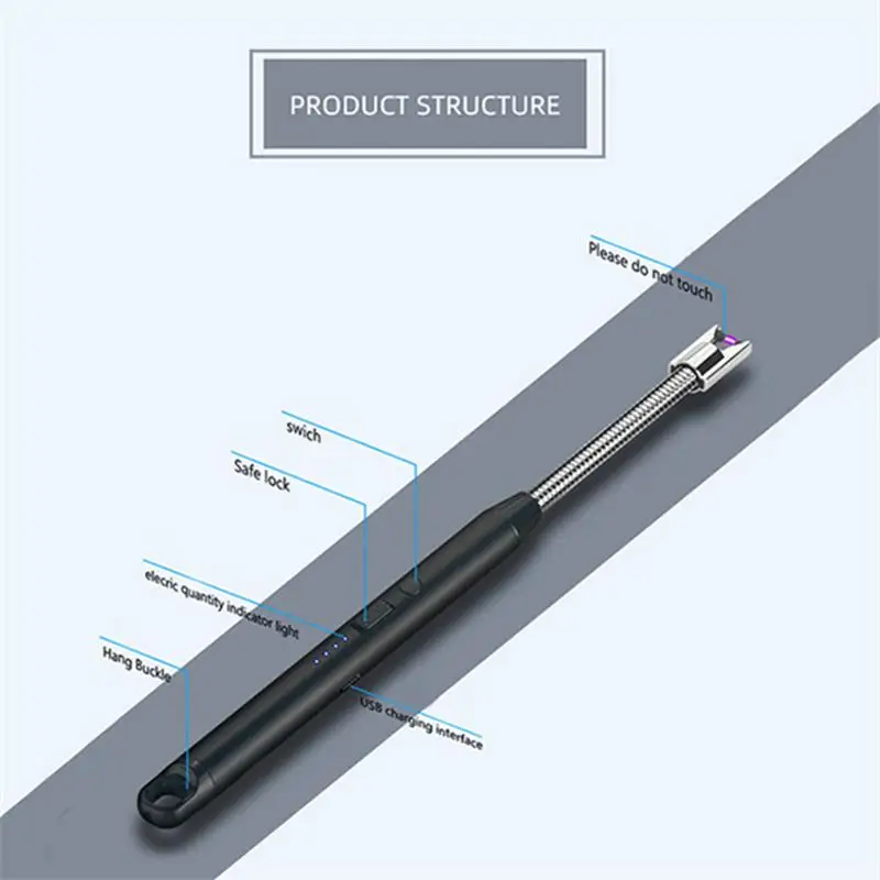 High Quality Custom Long Stick Plasma Candle Lighter/electric Bbq Lighter/usb Arc Kitchen Lighter