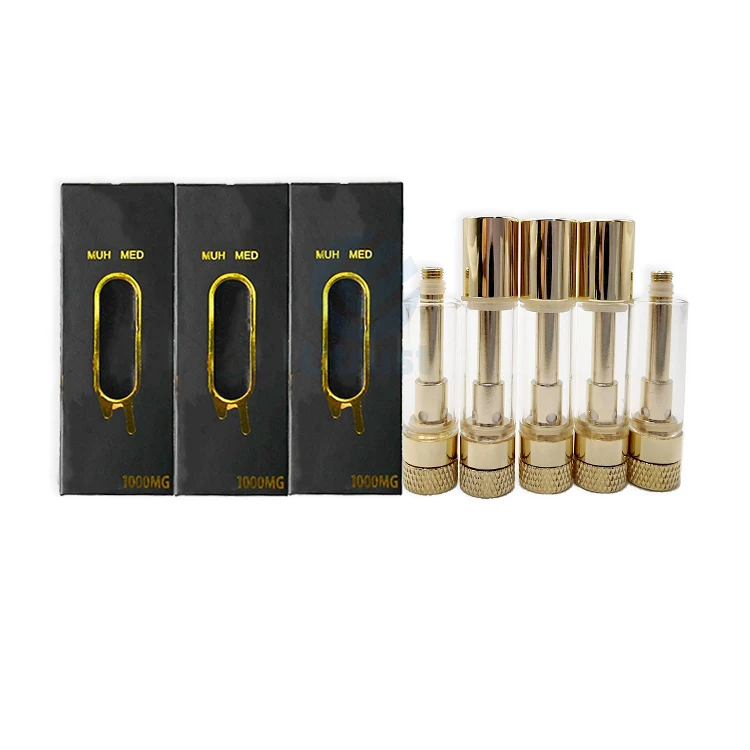 
 Новая упаковочная фабрика, оптовая продажа, керамический картридж Muha Meds Cbd, одноразовый Золотой атомайзер с резьбой 510  