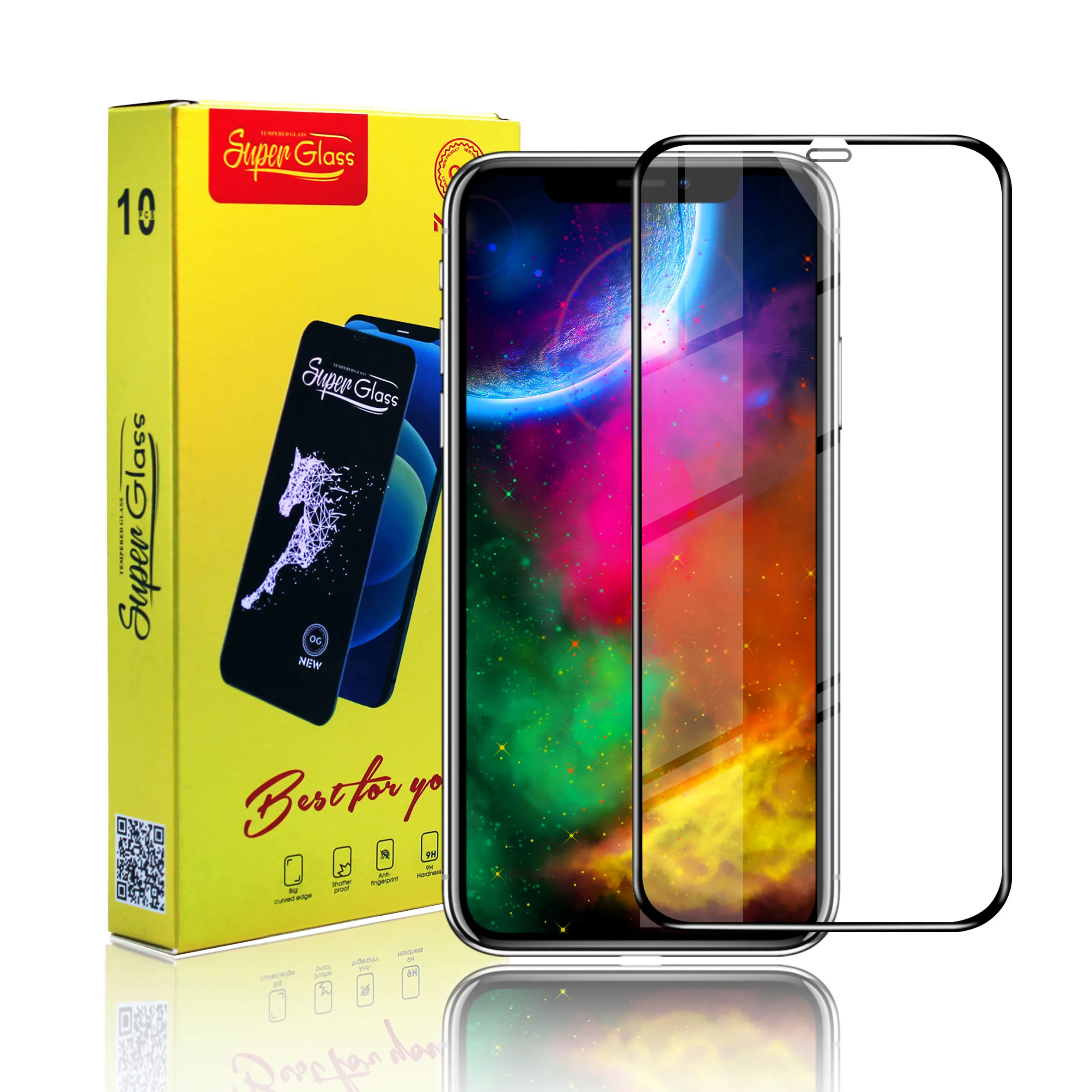 2021 для Apple IPhone 12 11 Pro Max Mini X XS XR Max оптовая продажа 2.5D 9H 0,33 мм Полное клеевое покрытие защита для экрана из закаленного стекла