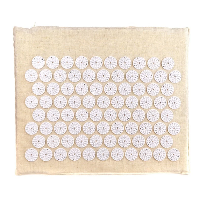 Natural Linen Yoga Yantra Foot Shakti Lotus Spikes Massage Acupressure Mat