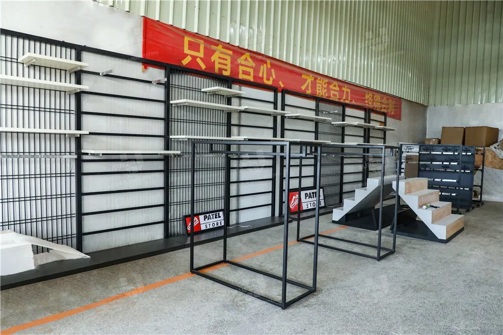 Trendy Commercial Sportswear Shop Fitting Full Set Display Racks Custom Sports Shop Interior Design for Activetwear