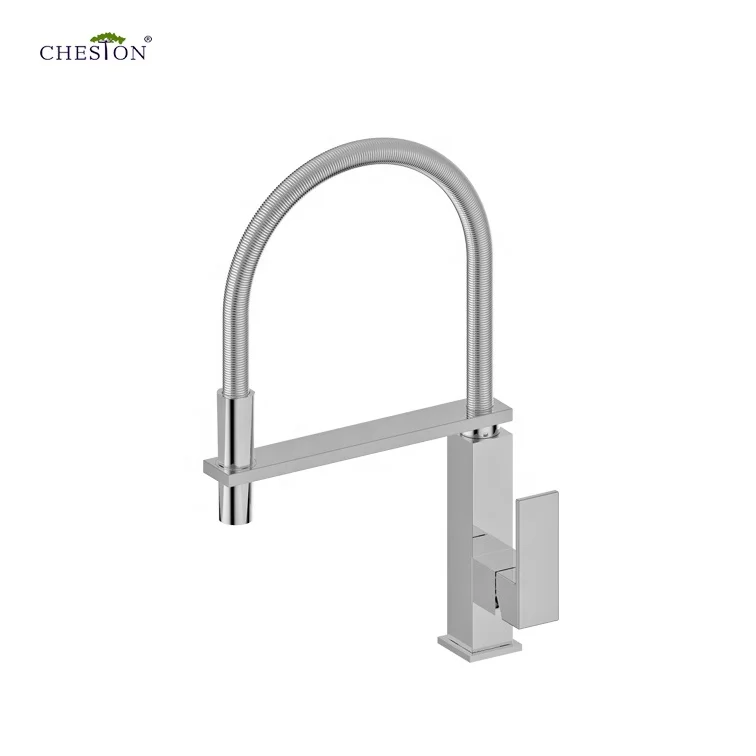 New design single lever 25mm cartridge copper high sink mixer faucet Cold and Hot Water kitchen  Single Handle Tap PVC HOSE