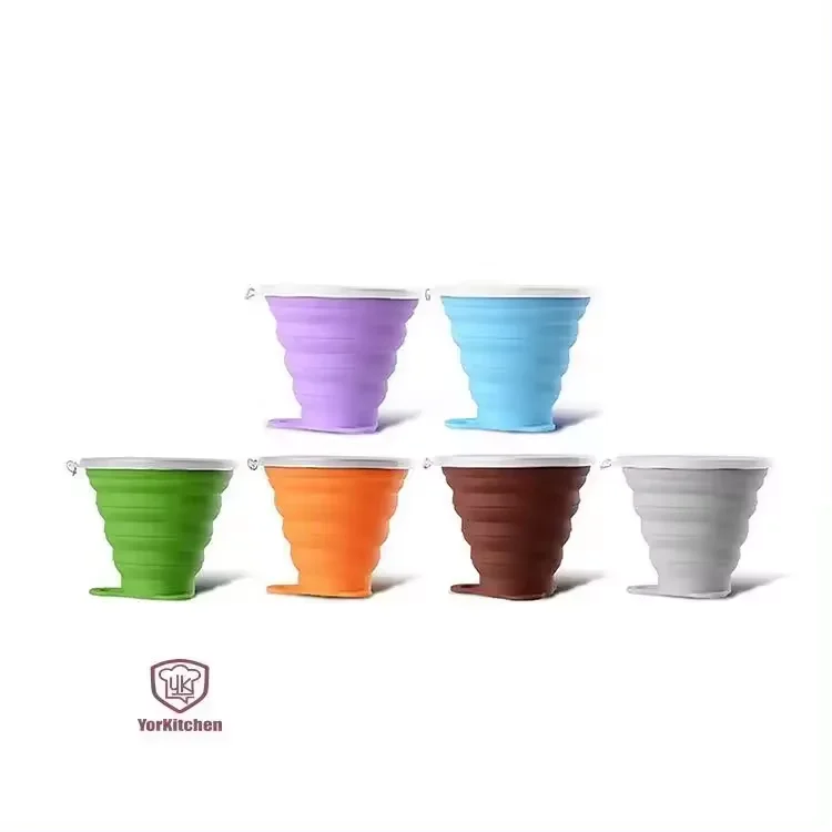Outdoor High Quality Silicone Collapsible Coffee Cup Retractable Foldable Silicone Water Cup Folding Cup For Travel