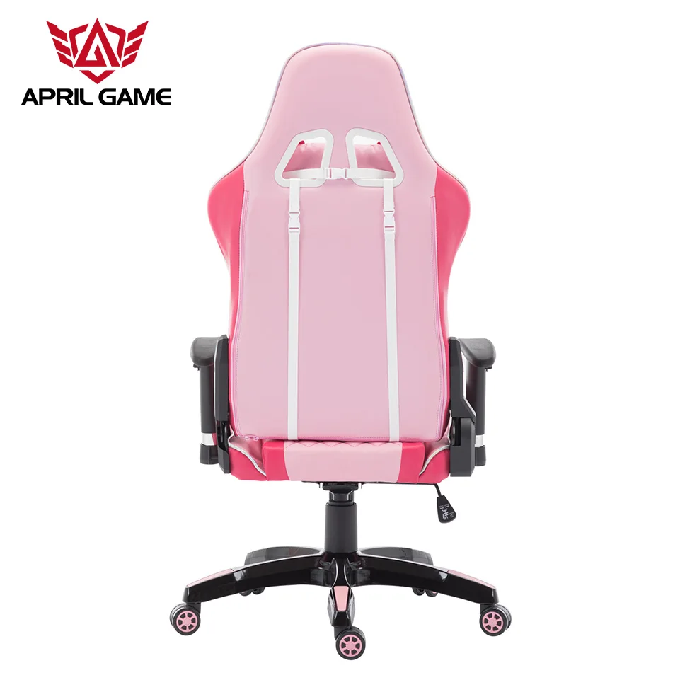 Современное компьютерное кресло с регулируемым подлокотником, розовое игровое кресло для девочек с подголовником