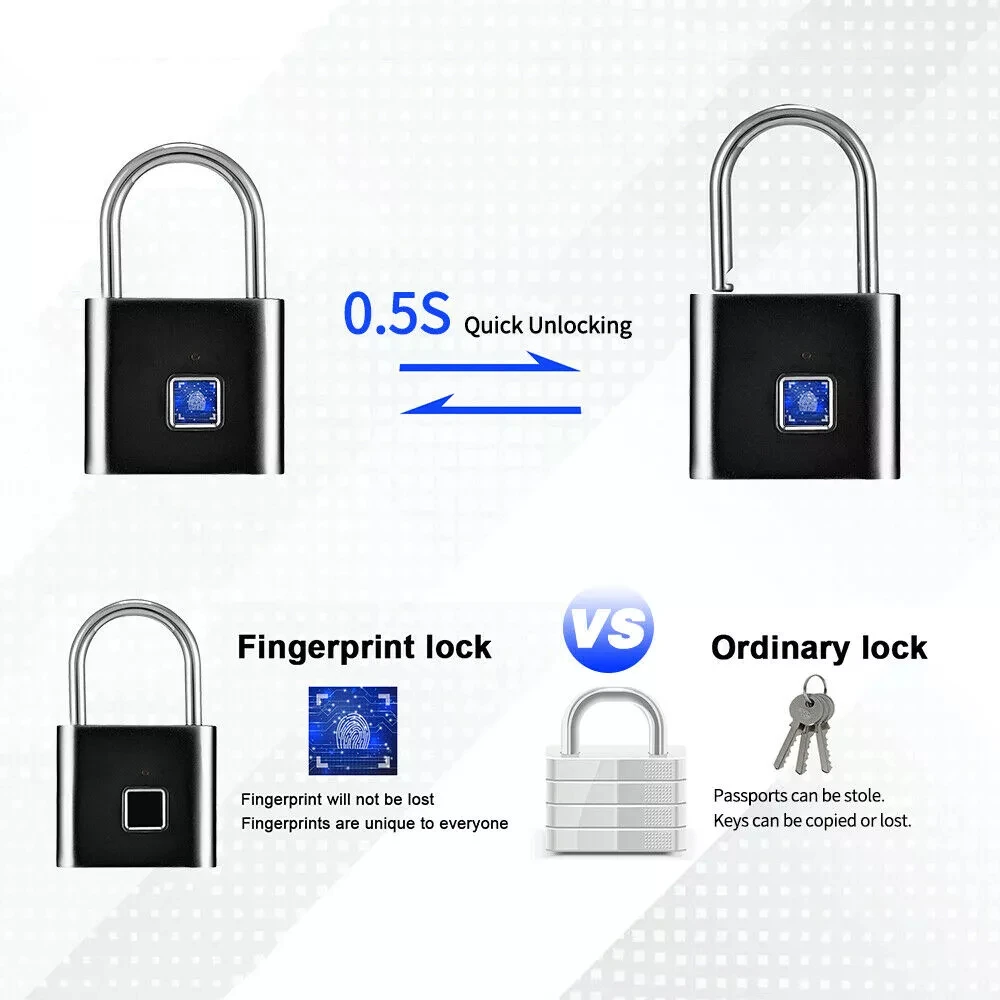 IP65 Outdoor Waterproof Smart Digital Fingerprint Door lock/Smart Biometric Fingerprint Padlock