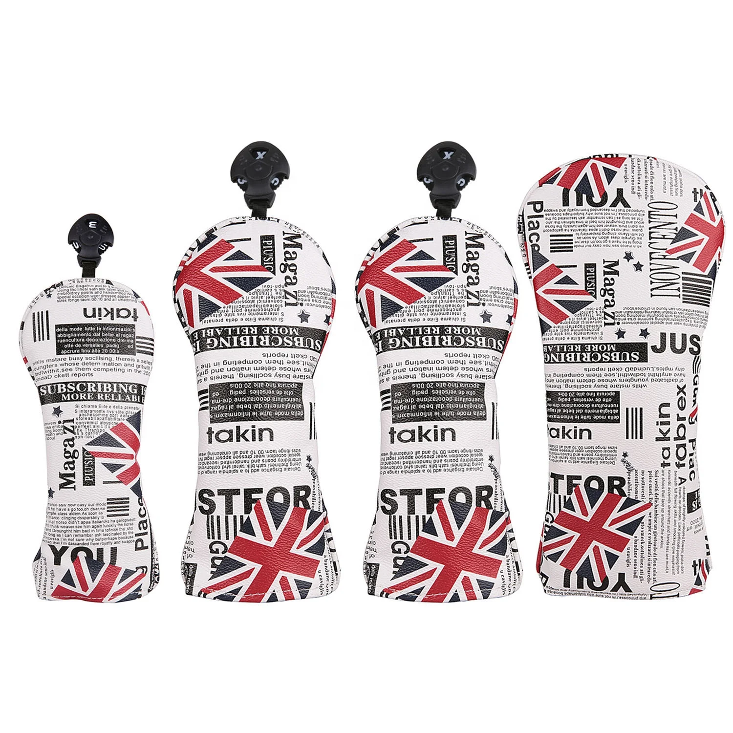 
Golf Headcover for Golf Driver Fairway Wood Hybrid Red UK Flag Golf Cover 