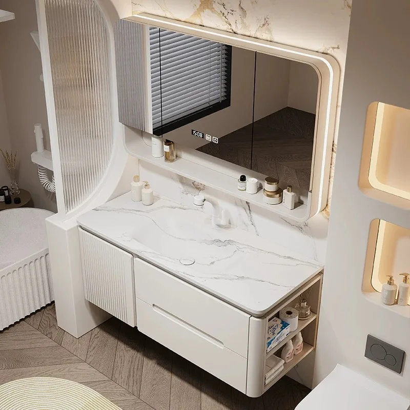 Vanity Laminated Bullnose Bath Smart Led Lighted Bathroom Cabinet luxury bathroom vanity set