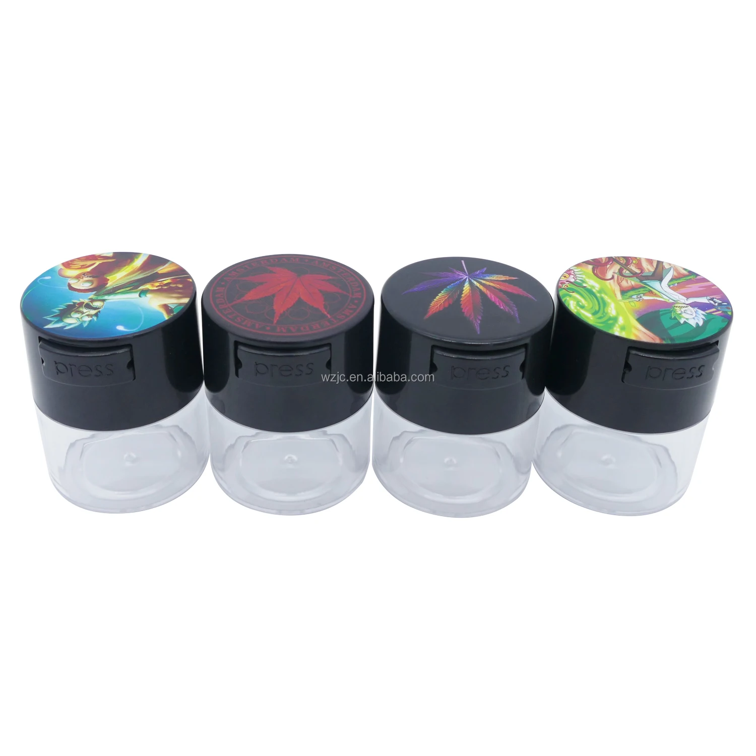 JC5002  Plastic Jar Customizable Waterproof Medicine Pill Box pill case box with button for leisure places