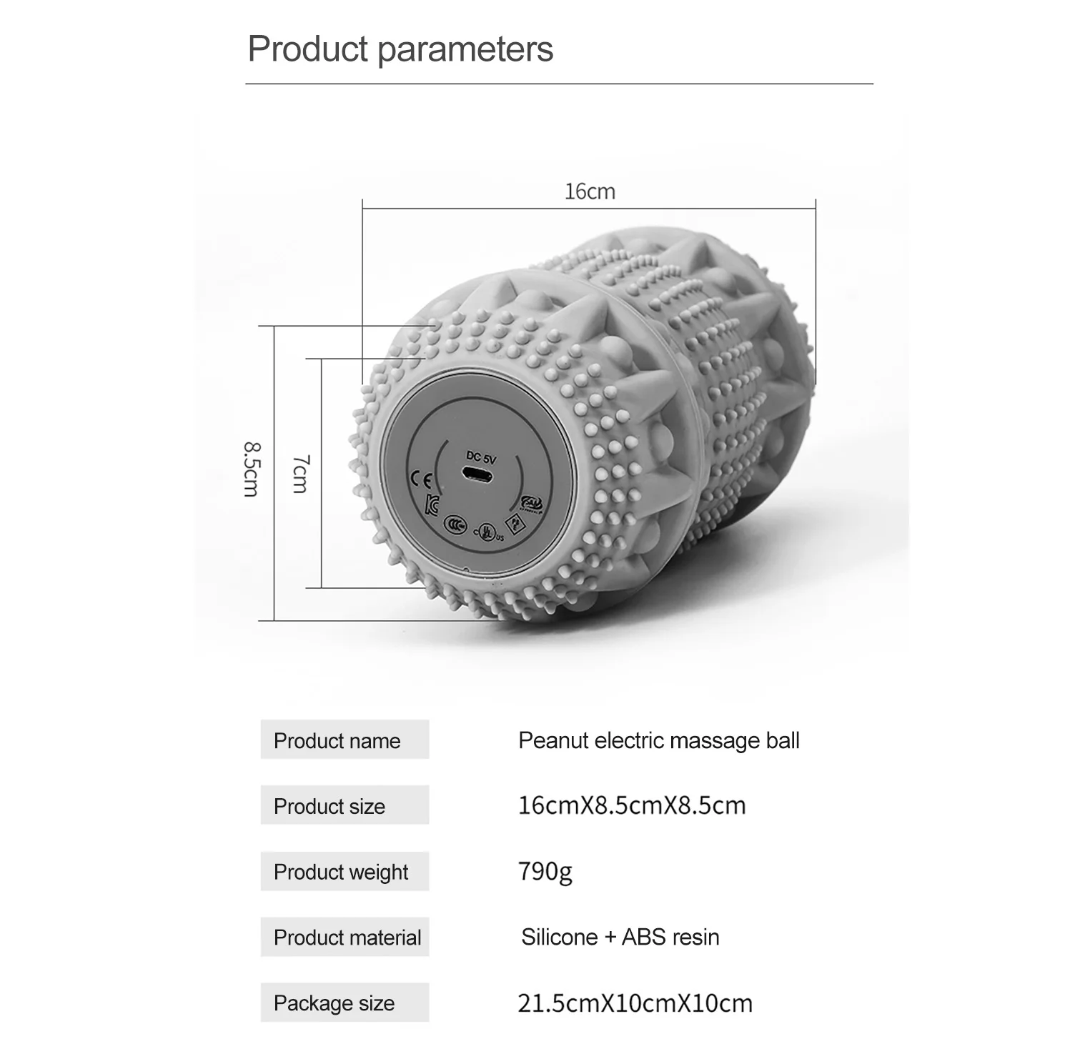Muti-function Electric Spiky Foam Roller Vibrating Massage Peanut Ball