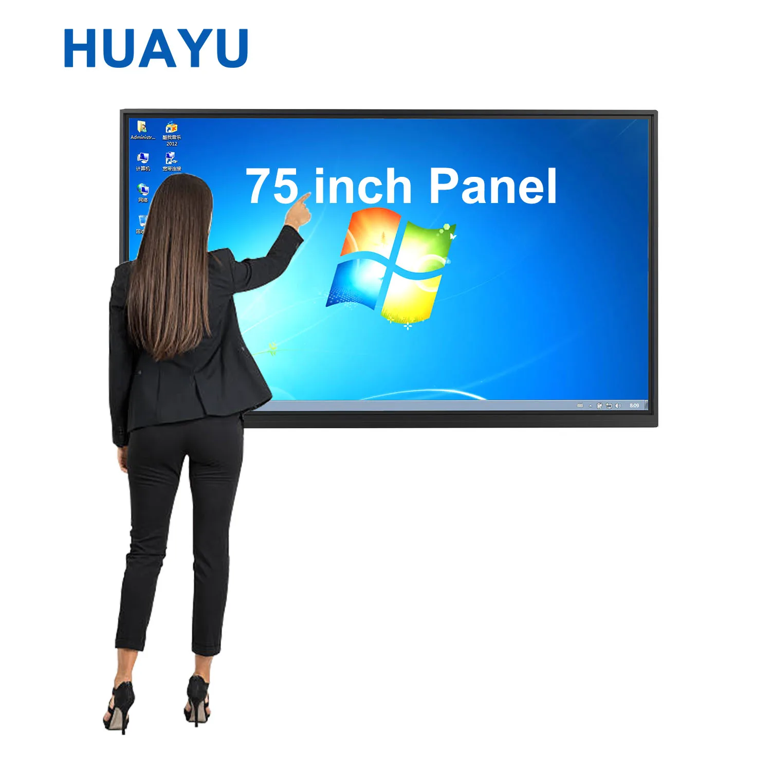 Uayu 75 дюймов 4k Hd Android Windows двойная система все в одном монитор цифровая плоская панель Интерактивная умная белая доска