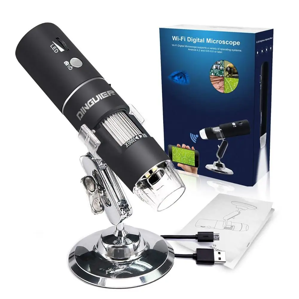 Wireless WiFi Microscope, 1000X Digital Microscope WIFI Electronic Magnifying Glass