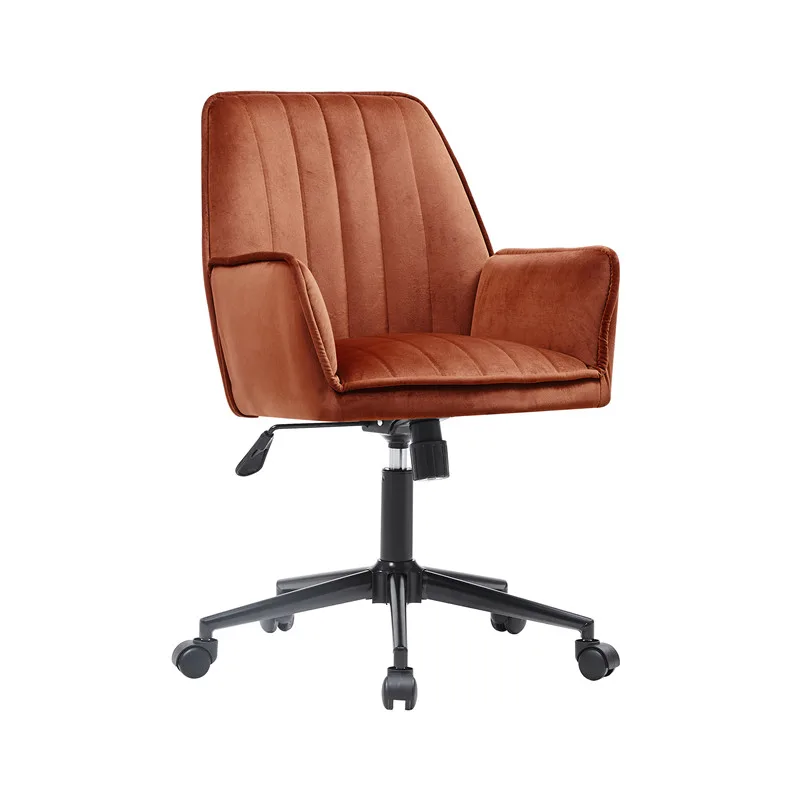 Modern Executive Office Computer Chair Silk Upholstery Velvet Backrest Swivel Adjustable Home Office Desk Chair