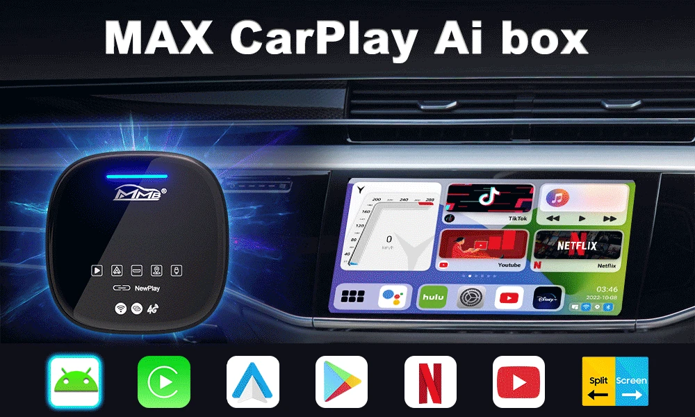 Portable Carplay Wireless Adapter Magic Box Support HD YouTube Car Google Play Store Android Auto Multimedia AI Box Carplay