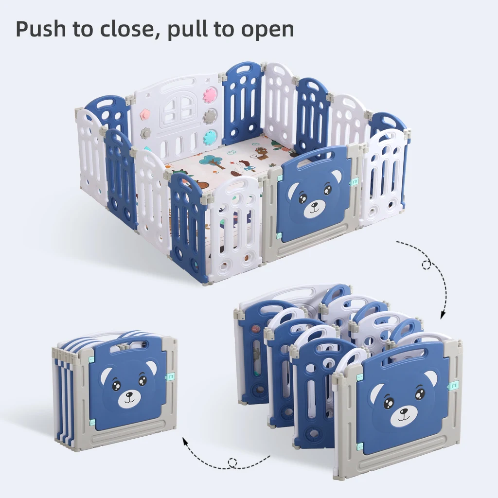 Kindergarten Durable Multifunctional Indoor Foldable Safety Fence Playpen For Kids Children