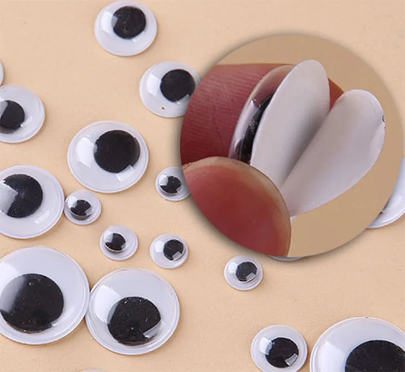 Wholesale Self Adhesive Plastic Googly Eyes crafts Doll Bear Puppets Toy Wiggle googly moving eyes for DIY