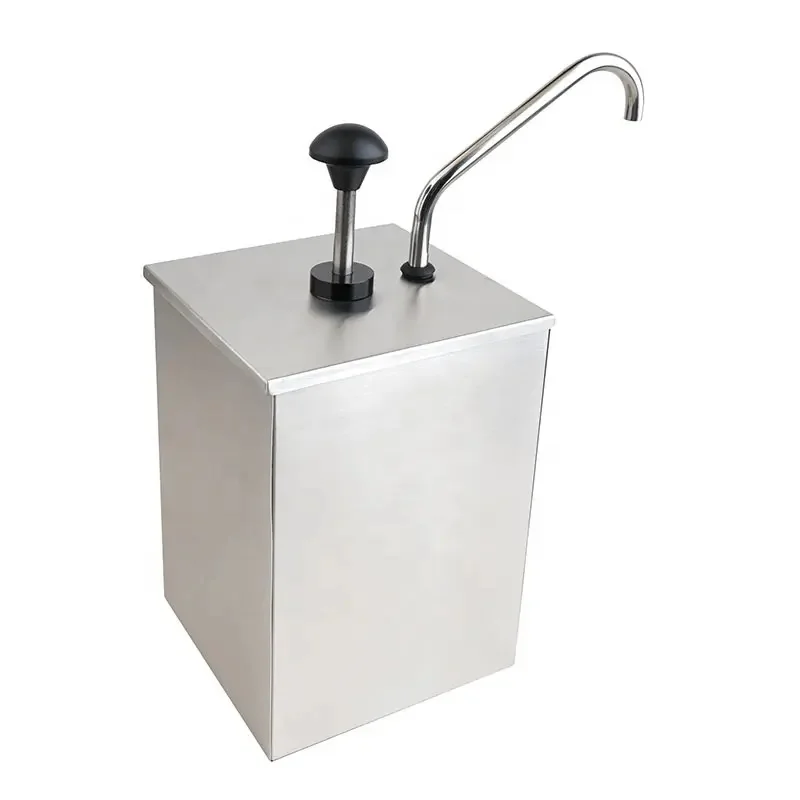 Commercial Sauce Squeezer Bottle Stainless Steel Sauce Pump Dispenser Condiment Dispensers with single head