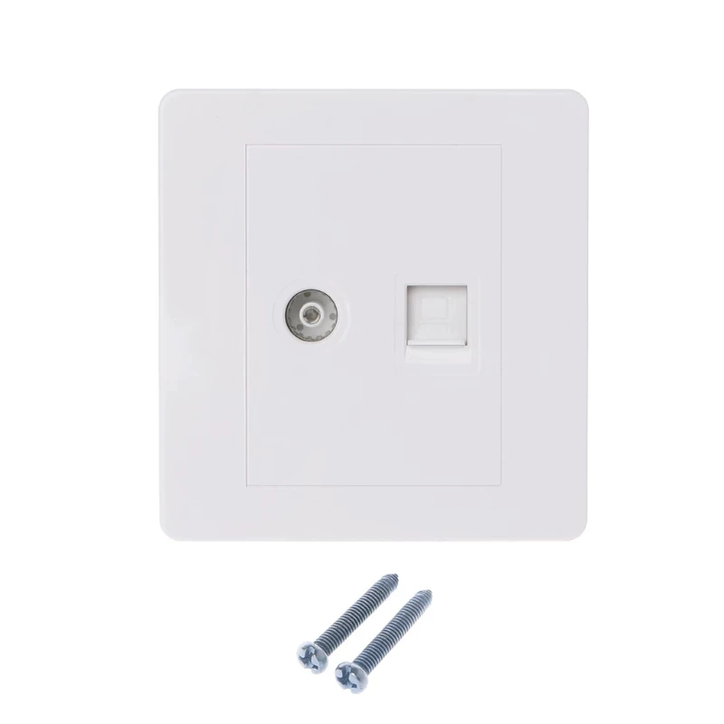 WHITE SATELLITE 1 x F TYPE WALL PLATE FACEPLATE SOCKET PCB CONNECTOR SKY OUTLET