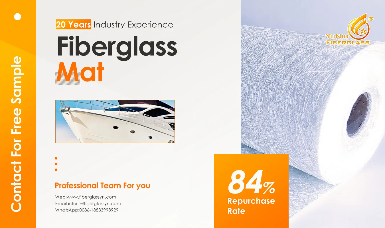 China Yuniu E-Glass Fiberglass Chopped Strand Mat /225g/300g/450g